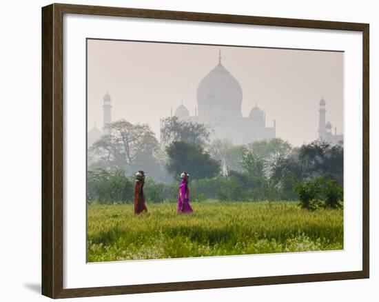 Women Carrying Water Pots, Taj Mahal, Agra, India-Peter Adams-Framed Photographic Print