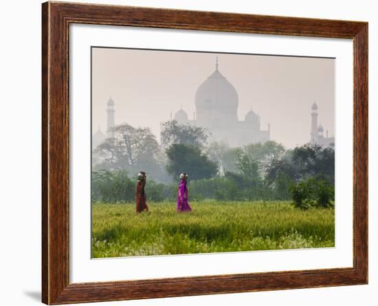 Women Carrying Water Pots, Taj Mahal, Agra, India-Peter Adams-Framed Photographic Print