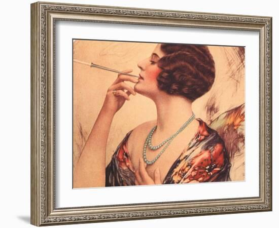 Women Cigarettes Holders Smoking, USA, 1920-null-Framed Giclee Print