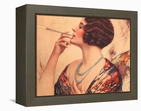 Women Cigarettes Holders Smoking, USA, 1920-null-Framed Premier Image Canvas