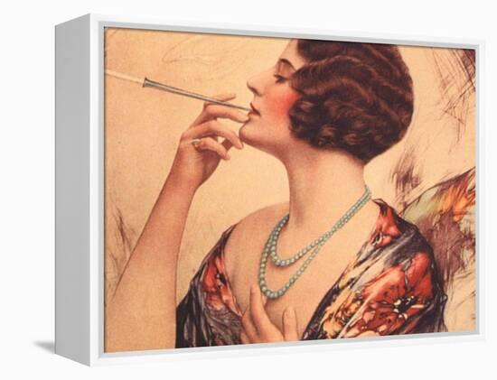 Women Cigarettes Holders Smoking, USA, 1920-null-Framed Premier Image Canvas