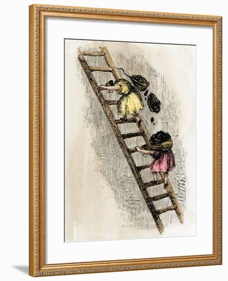 Women Coal-Bearers in the East Scotland Mines, 1850s-null-Framed Giclee Print