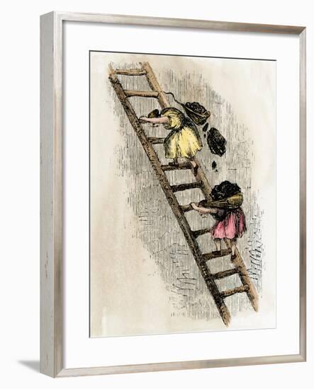 Women Coal-Bearers in the East Scotland Mines, 1850s-null-Framed Giclee Print