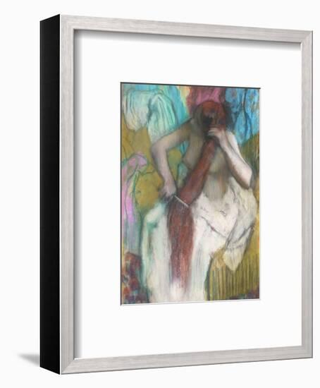 Women Combing Her Hair-Edgar Degas-Framed Art Print