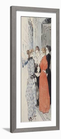 Women Conversing in the Street-Théophile Alexandre Steinlen-Framed Giclee Print