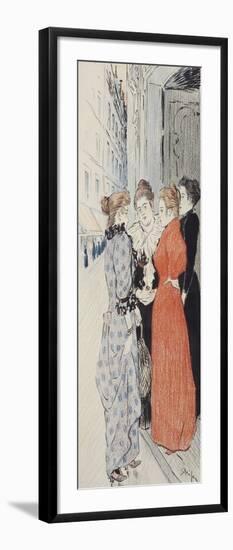 Women Conversing in the Street-Théophile Alexandre Steinlen-Framed Giclee Print