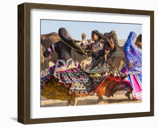 Women Dancers, Pushkar Camel Fair, Pushkar, Rajasthan State, India-Peter Adams-Framed Photographic Print