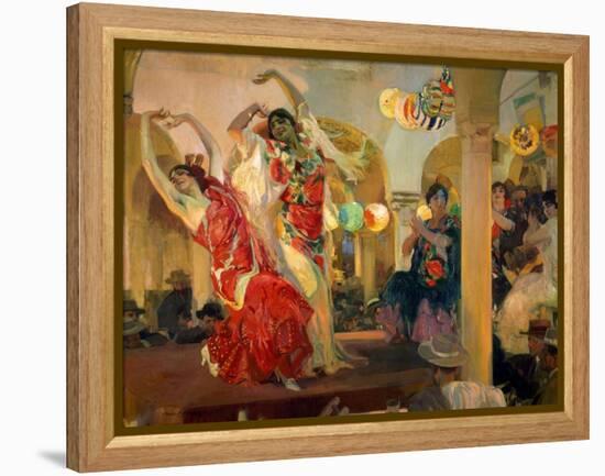 Women Dancing Flamenco at the Café Novedades in Seville, 1914-Joaquín Sorolla y Bastida-Framed Premier Image Canvas