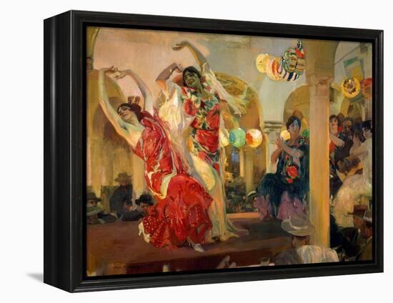 Women Dancing Flamenco at the Café Novedades in Seville, 1914-Joaquín Sorolla y Bastida-Framed Premier Image Canvas