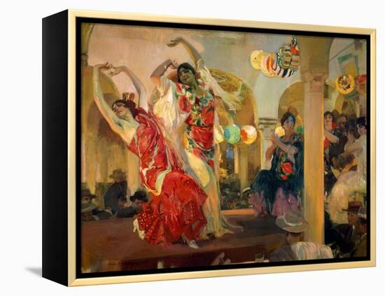 Women Dancing Flamenco at the Café Novedades in Seville, 1914-Joaquín Sorolla y Bastida-Framed Premier Image Canvas