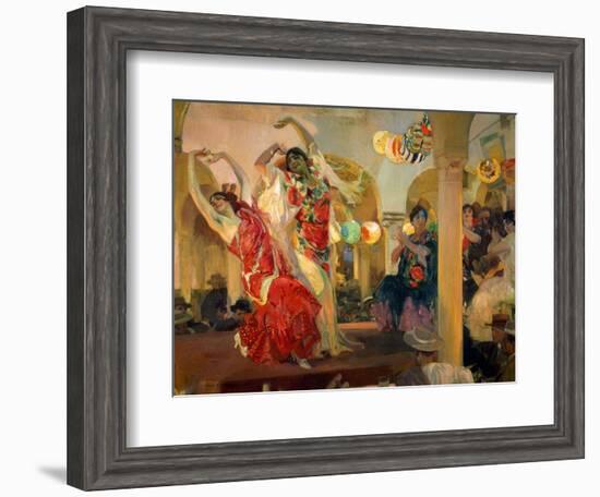 Women Dancing Flamenco at the Café Novedades in Seville, 1914-Joaquín Sorolla y Bastida-Framed Giclee Print