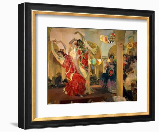 Women Dancing Flamenco at the Café Novedades in Seville, 1914-Joaquín Sorolla y Bastida-Framed Giclee Print