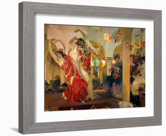 Women Dancing Flamenco at the Café Novedades in Seville, 1914-Joaquín Sorolla y Bastida-Framed Giclee Print