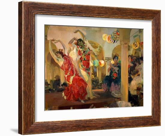 Women Dancing Flamenco at the Café Novedades in Seville, 1914-Joaquín Sorolla y Bastida-Framed Giclee Print