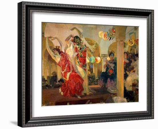 Women Dancing Flamenco at the Café Novedades in Seville, 1914-Joaquín Sorolla y Bastida-Framed Giclee Print