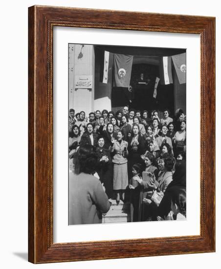 Women Demonstrating for the Right to Vote-James Whitmore-Framed Photographic Print