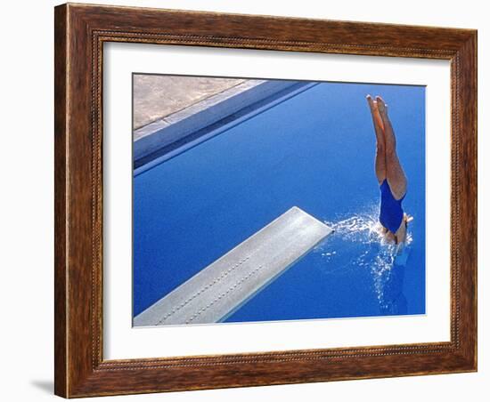 Women Diving into the Pool-null-Framed Photographic Print