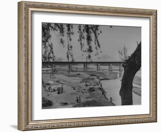 Women Doing Their Laundry at the River Bank-John Florea-Framed Photographic Print