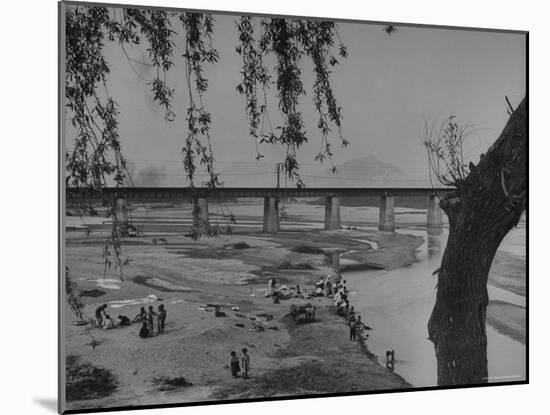 Women Doing Their Laundry at the River Bank-John Florea-Mounted Photographic Print