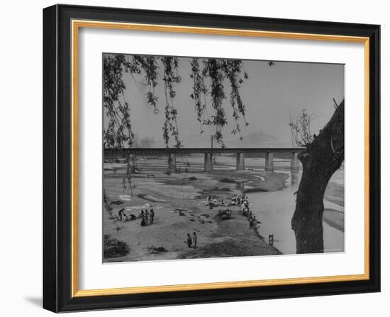 Women Doing Their Laundry at the River Bank-John Florea-Framed Photographic Print