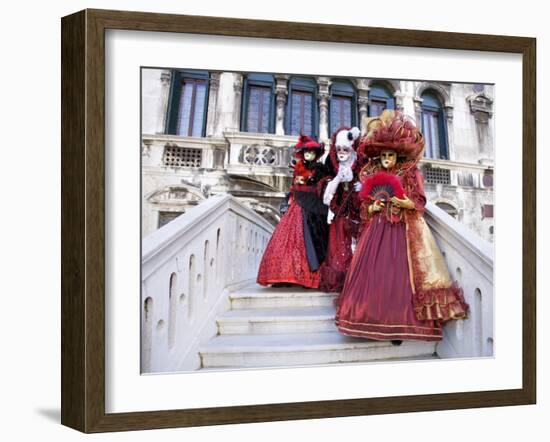 Women Dressed in Costumes For the Annual Carnival Festival, Venice, Italy-Jim Zuckerman-Framed Photographic Print