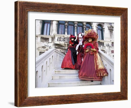 Women Dressed in Costumes For the Annual Carnival Festival, Venice, Italy-Jim Zuckerman-Framed Photographic Print