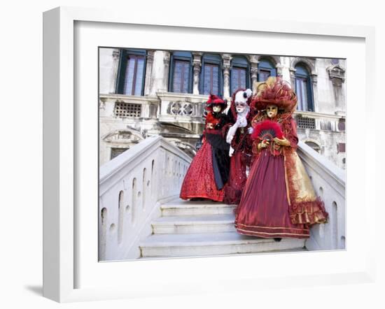 Women Dressed in Costumes For the Annual Carnival Festival, Venice, Italy-Jim Zuckerman-Framed Photographic Print