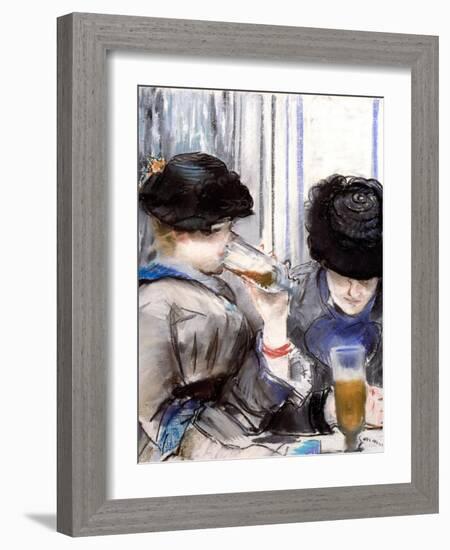 Women Drinking Beer, 1878-Edouard Manet-Framed Giclee Print