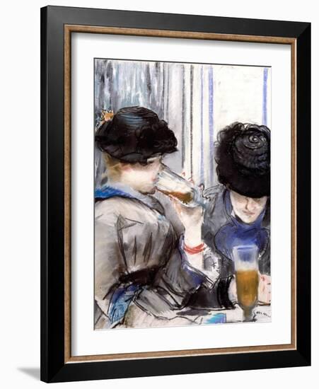 Women Drinking Beer, 1878-Edouard Manet-Framed Giclee Print