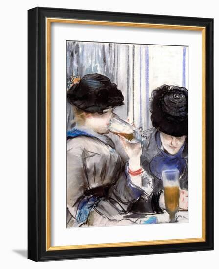 Women Drinking Beer, 1878-Edouard Manet-Framed Giclee Print