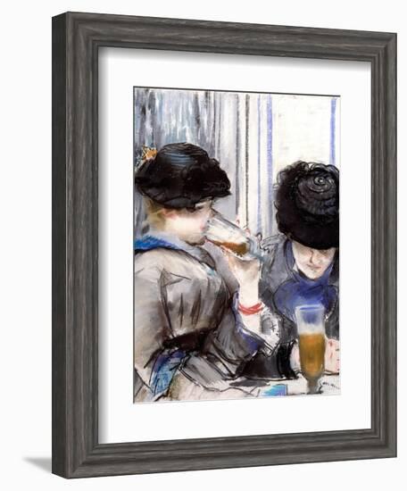 Women Drinking Beer, 1878-Edouard Manet-Framed Giclee Print