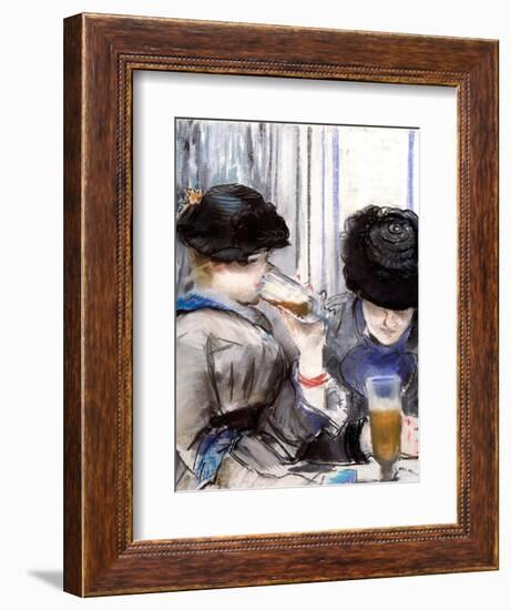 Women Drinking Beer, 1878-Edouard Manet-Framed Giclee Print