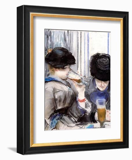 Women Drinking Beer, 1878-Edouard Manet-Framed Giclee Print