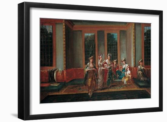 Women Drinking Coffee, 1720s-Jean-Baptiste Vanmour-Framed Giclee Print