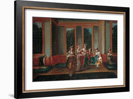 Women Drinking Coffee, 1720s-Jean-Baptiste Vanmour-Framed Giclee Print