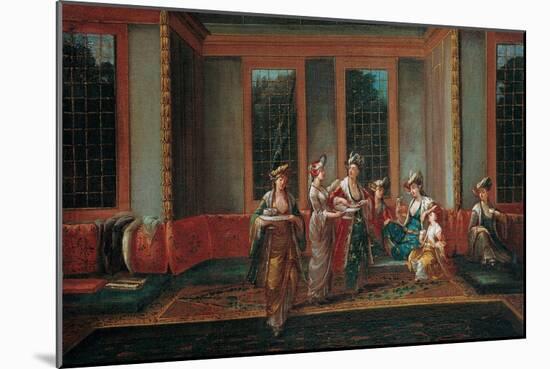 Women Drinking Coffee, 1720s-Jean-Baptiste Vanmour-Mounted Giclee Print