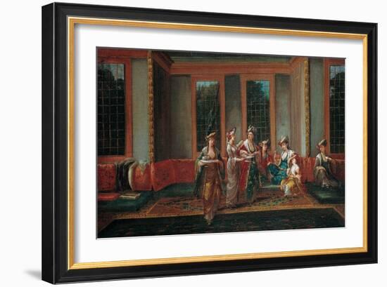 Women Drinking Coffee, 1720s-Jean-Baptiste Vanmour-Framed Giclee Print