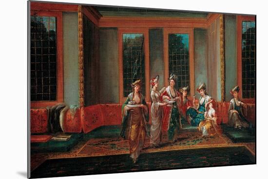 Women Drinking Coffee-Jean-Baptiste Vanmour-Mounted Giclee Print