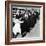 Women Eagerly Shop across the Counter at a Newly Opened Sears Retail Store-null-Framed Photo