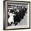 Women Eagerly Shop across the Counter at a Newly Opened Sears Retail Store-null-Framed Photo