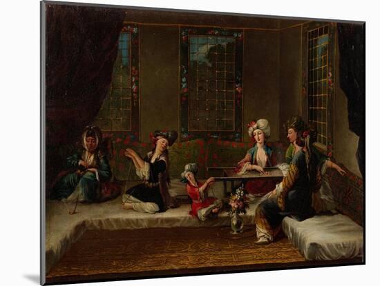 Women Embroidering, 1730s-Jean-Baptiste Vanmour-Mounted Giclee Print