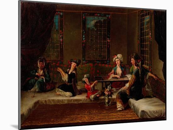 Women Embroidering-Jean-Baptiste Vanmour-Mounted Giclee Print