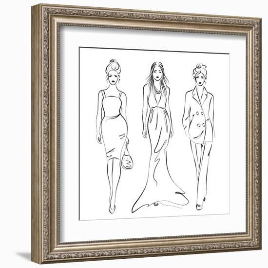 Women Fashion-greenga-Framed Art Print