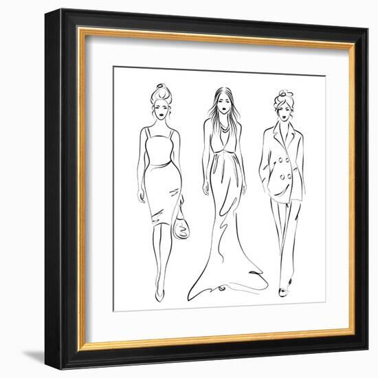 Women Fashion-greenga-Framed Art Print