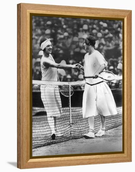 Women Finalist of Wimbledon Tennis Championship : Miss Froy and Suzanne Lenglen (L) in 1925-null-Framed Stretched Canvas