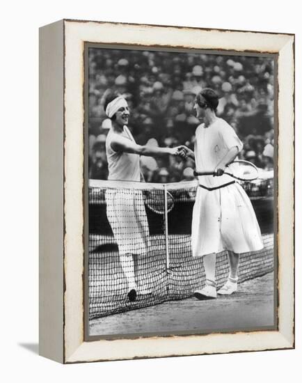 Women Finalist of Wimbledon Tennis Championship : Miss Froy and Suzanne Lenglen (L) in 1925-null-Framed Stretched Canvas