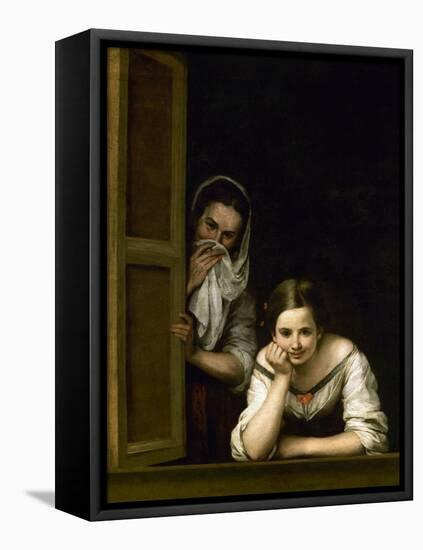 Women from Galicia at the Window, 1655-1660-Bartolome Esteban Murillo-Framed Premier Image Canvas