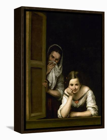 Women from Galicia at the Window, 1655-1660-Bartolome Esteban Murillo-Framed Premier Image Canvas