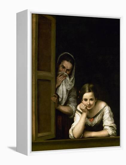 Women from Galicia at the Window, 1655-1660-Bartolome Esteban Murillo-Framed Premier Image Canvas