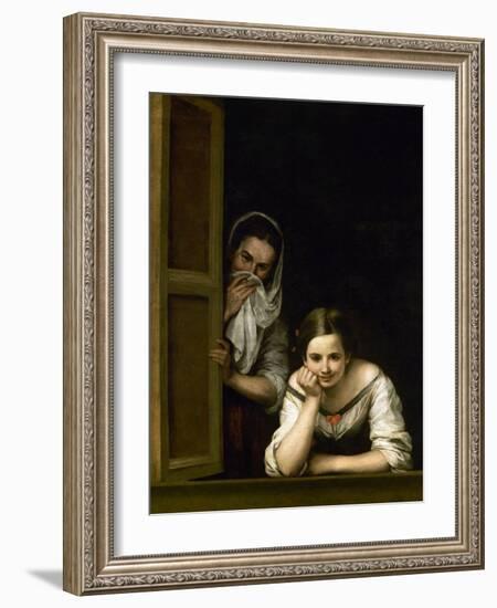 Women from Galicia at the Window, 1655-1660-Bartolome Esteban Murillo-Framed Premium Giclee Print